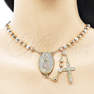 Gold Filled Jewelry — Medium Rosary Guadalupe and Disco Design Diamond Cutting — alternate product view — SKU 156654 | Oro Laminado joyería — Medium Rosary Guadalupe and Disco diseño Diamond Cutting — SKU 156654