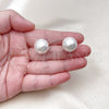 Gold Filled Ring — Stud Earring Ball Design with Ivory Pearl Polished — alternate product view — SKU 156655 | Oro Laminado anillo — Stud Earring Ball diseño with Ivory Pearl pulido — SKU 156655