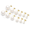 Gold Filled Ring — Stud Earring Ball Design with Ivory Pearl Polished — alternate product view — SKU 156655 | Oro Laminado anillo — Stud Earring Ball diseño with Ivory Pearl pulido — SKU 156655