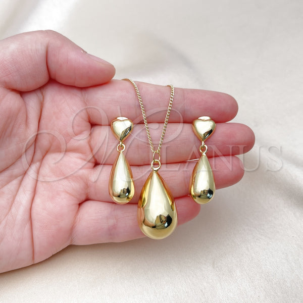 Gold Filled Ring — Earring and Pendant Adult Set Teardrop and Hollow — alternate product view — SKU 156693 | Oro Laminado anillo — Earring and Pendant Adult Set Teardrop and Hollow — SKU 156693