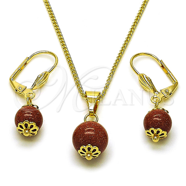 Gold Filled Ring — Earring and Pendant Adult Set Ball Design with — main product view — SKU 156694 | Oro Laminado anillo — Earring and Pendant Adult Set Ball diseño with — SKU 156694