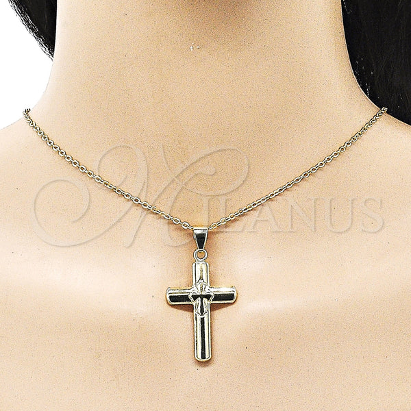 Gold Filled Pendant — Religious Pendant Cross Design Polished 05. — alternate product view — SKU 156695 | Oro Laminado dije — Religious Pendant cruz diseño pulido 05. — SKU 156695