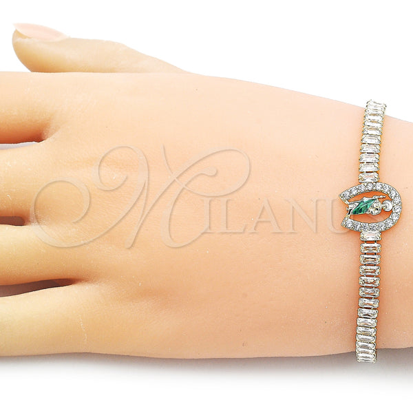 Gold Filled Bracelet — Fancy Bracelet San Judas and Baguette Design with — alternate product view — SKU 156709 | Oro Laminado brazalete — elegante Bracelet San Judas and Baguette diseño with — SKU 156709
