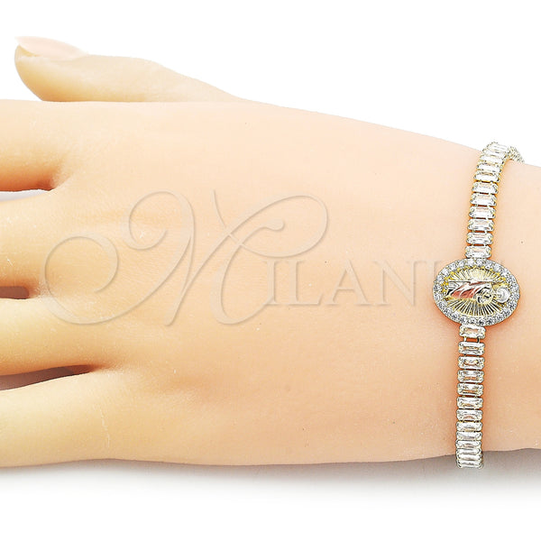 Gold Filled Bracelet — Fancy Bracelet San Judas and Baguette Design with — alternate product view — SKU 156710 | Oro Laminado brazalete — elegante Bracelet San Judas and Baguette diseño with — SKU 156710