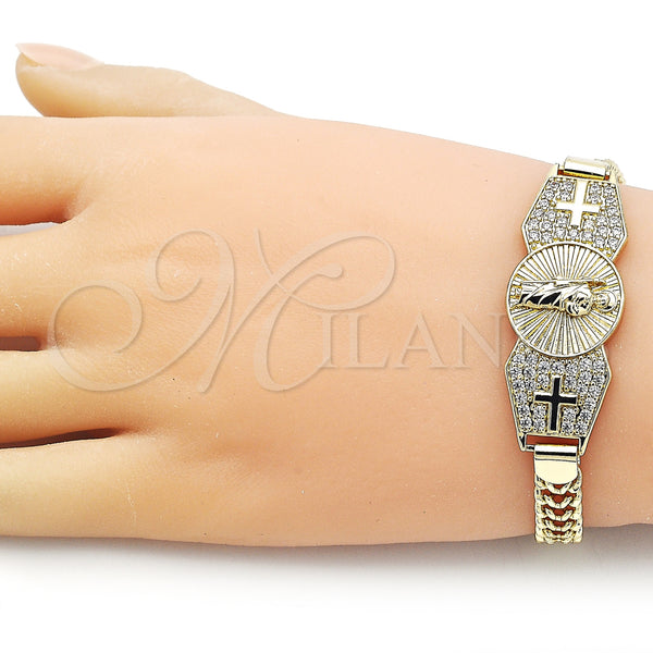 Gold Filled Bracelet — Fancy Bracelet San Judas and Bismark Design with — alternate product view — SKU 156721 | Oro Laminado brazalete — elegante Bracelet San Judas and Bismark diseño with — SKU 156721