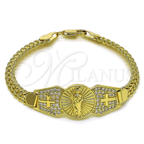 Gold Filled Bracelet — Fancy Bracelet San Judas and Bismark Design with — main product view — SKU 156721 | Oro Laminado brazalete — elegante Bracelet San Judas and Bismark diseño with — SKU 156721