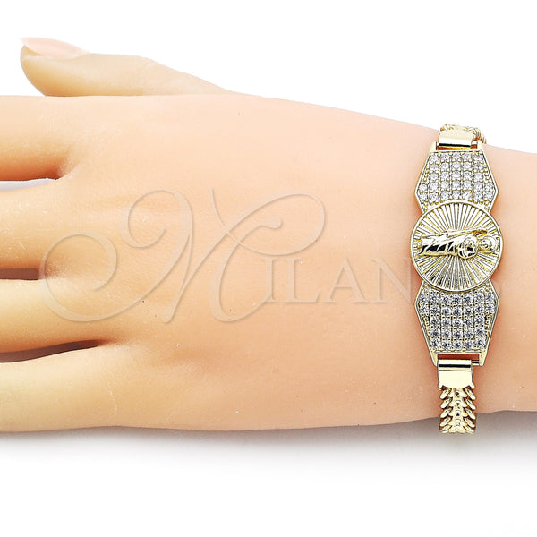 Gold Filled Bracelet — Fancy Bracelet San Judas and Bismark Design with — alternate product view — SKU 156726 | Oro Laminado brazalete — elegante Bracelet San Judas and Bismark diseño with — SKU 156726