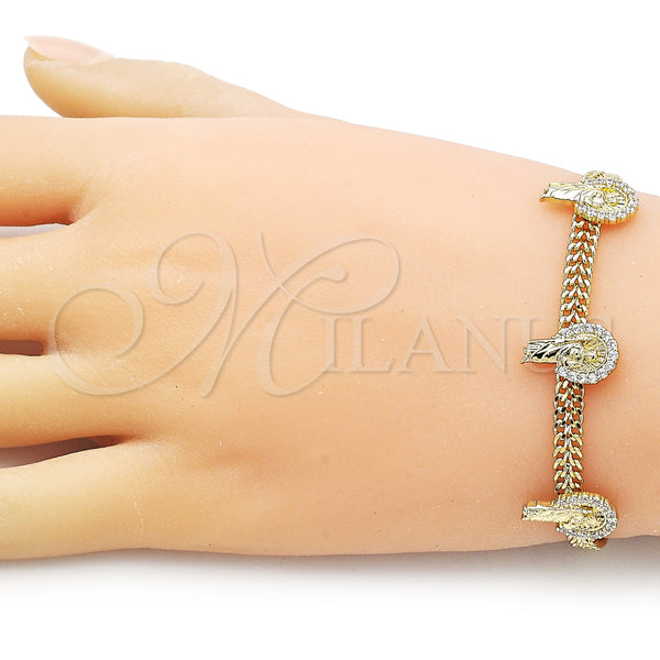 Gold Filled Bracelet — Fancy Bracelet San Judas and Bismark Design with — alternate product view — SKU 156731 | Oro Laminado brazalete — elegante Bracelet San Judas and Bismark diseño with — SKU 156731