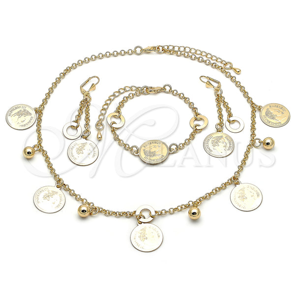 Gold Filled Ring — Necklace Bracelet and Earring Coin and Rolo Design — main product view — SKU 156741 | Oro Laminado anillo — Necklace Bracelet and Earring Coin and Rolo diseño — SKU 156741