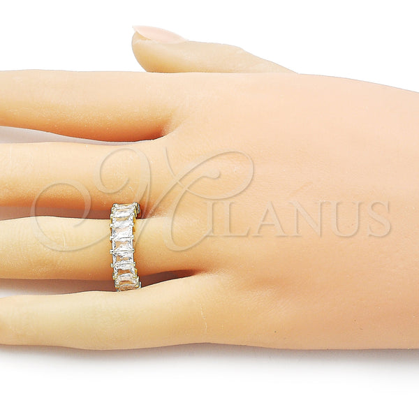 Gold Filled Ring — Multi Stone Ring Baguette Design with White Cubic — alternate product view — SKU 156745 | Oro Laminado anillo — Multi Stone Ring Baguette diseño with blanco Cubic — SKU 156745