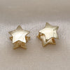 Oro Laminado Huggie Hoop, Gold Filled Style Star Design, Polished, Golden Finish, 02.163.0326.12