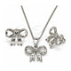 Juego de Arete y Dije de Adulto 10.163.0038.1 Oro Laminado Blanco, Diseño de Arco, Pulido, Rodinado