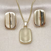 Oro Laminado Earring and Pendant Adult Set, Gold Filled Style Polished, Golden Finish, 10.163.0026.1