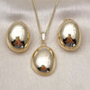 Oro Laminado Earring and Pendant Adult Set, Gold Filled Style Polished, Golden Finish, 10.163.0030.1