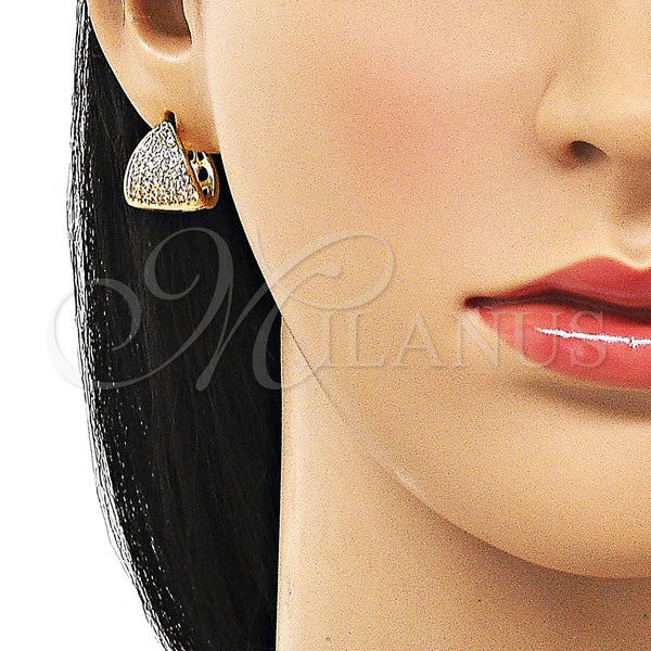 Gold Filled Hoop Earrings — Huggie Hoop with White Cubic Zirconia Polished 02. — alternate product view — SKU 156757 | Oro Laminado aretes de aro — Huggie Hoop with blanco Cubic Zirconia pulido 02. — SKU 156757