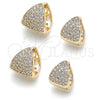 Oro Laminado Huggie Hoop, Gold Filled Style with White Cubic Zirconia, Polished, Golden Finish, 02.195.0165.16