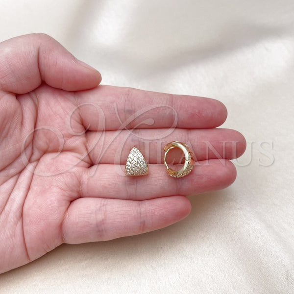 Gold Filled Hoop Earrings — Huggie Hoop with White Cubic Zirconia Polished 02. — main product view — SKU 156758 | Oro Laminado aretes de aro — Huggie Hoop with blanco Cubic Zirconia pulido 02. — SKU 156758