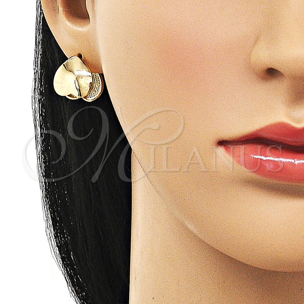 Gold Filled Hoop Earrings — Huggie Hoop Heart Design Polished 02. — alternate product view — SKU 156759 | Oro Laminado aretes de aro — Huggie Hoop corazón diseño pulido 02. — SKU 156759