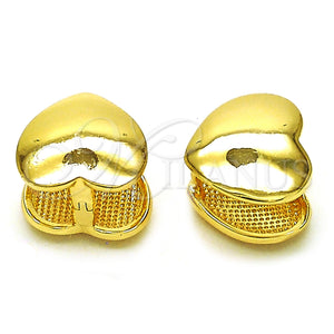 Gold Filled Hoop Earrings — Huggie Hoop Heart Design Polished 02. — main product view — SKU 156759 | Oro Laminado aretes de aro — Huggie Hoop corazón diseño pulido 02. — SKU 156759