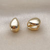 Oro Laminado Huggie Hoop, Gold Filled Style Teardrop Design, Polished, Golden Finish, 02.195.0294.13