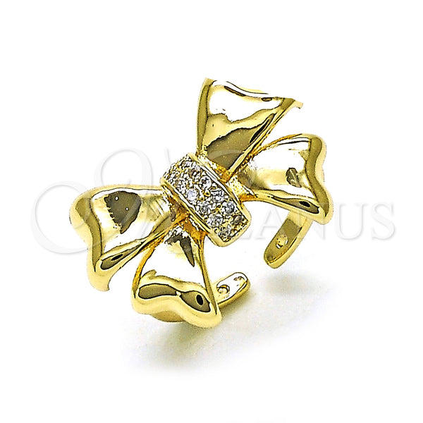 Gold Filled Ring — Multi Stone Ring Bow Design with White Cubic — main product view — SKU 156768 | Oro Laminado anillo — Multi Stone Ring Bow diseño with blanco Cubic — SKU 156768