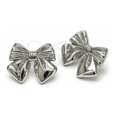 White Gold Filled Stud Earring, Bow Design, Polished, Rhodium Finish, 02.60.0158.1