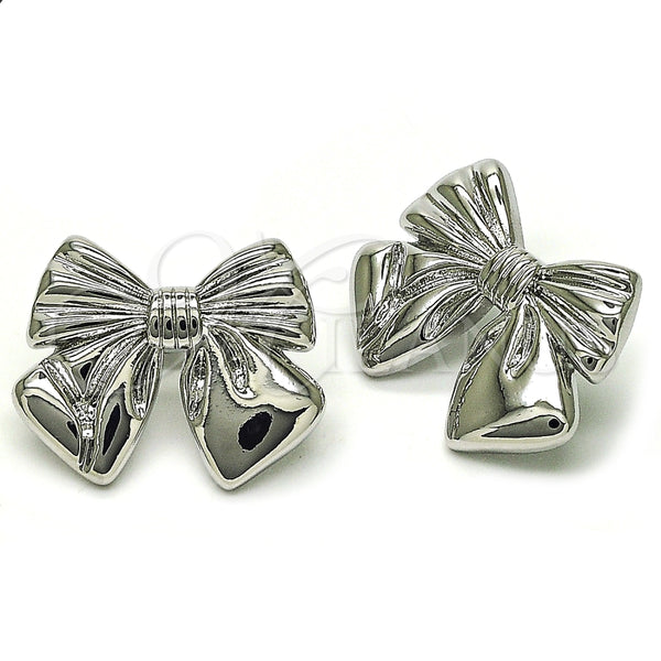 White Gold Filled Ring — Stud Earring Bow Design Polished 02.60. — alternate product view — SKU 156770 | Oro Laminado Blanco anillo — Stud Earring Bow diseño pulido 02.60. — SKU 156770