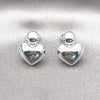 Rhodium Plated Stud Earring, Chunky and Ball Design, Polished, Rhodium Finish, 02.60.0159.1