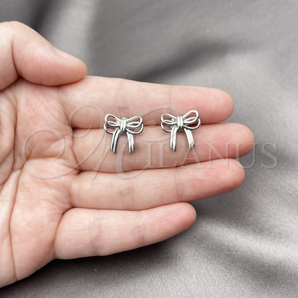 White Gold Filled Ring — Stud Earring Bow Design Polished 02.60. — alternate product view — SKU 156778 | Oro Laminado Blanco anillo — Stud Earring Bow diseño pulido 02.60. — SKU 156778