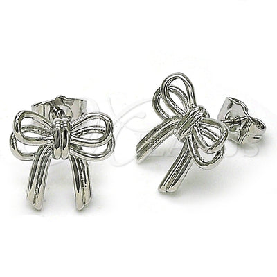 Aretes de Oro Laminado con Rodio 02.60.0162.1 de Oro Laminado Blanco por Mayoreo, vista principal del producto