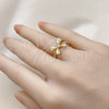 Oro Laminado Elegant Ring, Gold Filled Style Bow Design, Matte Finish, Golden Finish, 01.60.0024 (One size fits all)