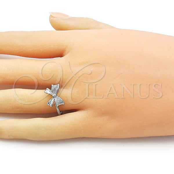 White Gold Filled Ring — Elegant Ring Bow Design Matte 01.60. One size — alternate product view — SKU 156780 | Oro Laminado Blanco anillo — Elegant Ring Bow diseño Matte 01.60. One size — SKU 156780