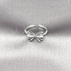 Rhodium Plated Elegant Ring, Bow Design, Matte Finish, Rhodium Finish, 01.60.0024.1 (One size fits all)