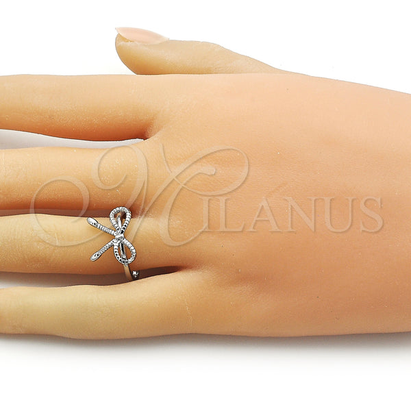 White Gold Filled Ring — Elegant Ring Bow Design Diamond Cutting 01.60. One — alternate product view — SKU 156782 | Oro Laminado Blanco anillo — Elegant Ring Bow diseño Diamond Cutting 01.60. One — SKU 156782