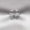 White Gold Filled Elegant Ring, Bow Design, Diamond Cutting Finish, Rhodium Finish, 01.60.0025.1 (One size fits all)