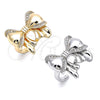 Oro Laminado Multi Stone Ring, Gold Filled Style Bow Design, with White Cubic Zirconia, Polished, Golden Finish, 01.60.0026 (One size fits all)