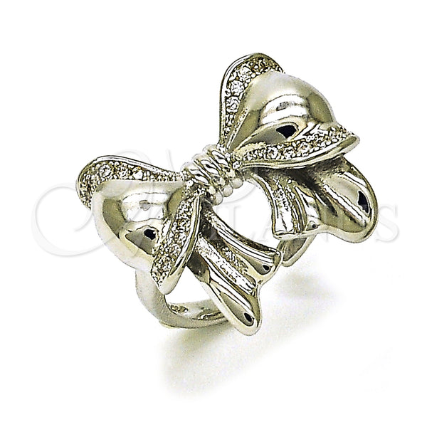 White Gold Filled Ring — Multi Stone Ring Bow Design with White Cubic — main product view — SKU 156784 | Oro Laminado Blanco anillo — Multi Stone Ring Bow diseño with blanco Cubic — SKU 156784