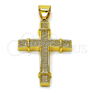 Gold Filled Pendant — Religious Pendant Cross Design with White Micro Pave — main product view — SKU 156799 | Oro Laminado dije — Religious Pendant cruz diseño with blanco Micro Pave — SKU 156799