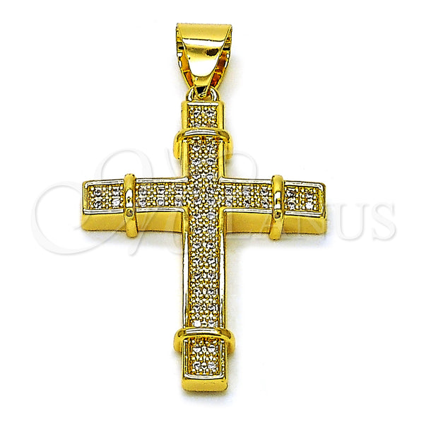 Gold Filled Pendant — Religious Pendant Cross Design with White Micro Pave — main product view — SKU 156799 | Oro Laminado dije — Religious Pendant cruz diseño with blanco Micro Pave — SKU 156799