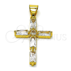 Gold Filled Pendant — Religious Pendant Cross Design with White Cubic Zirconia — main product view — SKU 156805 | Oro Laminado dije — Religious Pendant cruz diseño with blanco Cubic Zirconia — SKU 156805