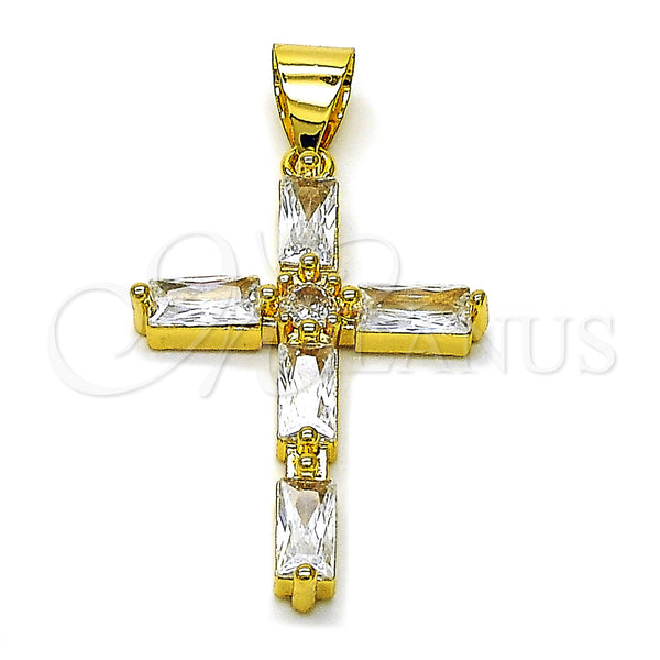 Gold Filled Pendant — Religious Pendant Cross Design with White Cubic Zirconia — main product view — SKU 156805 | Oro Laminado dije — Religious Pendant cruz diseño with blanco Cubic Zirconia — SKU 156805