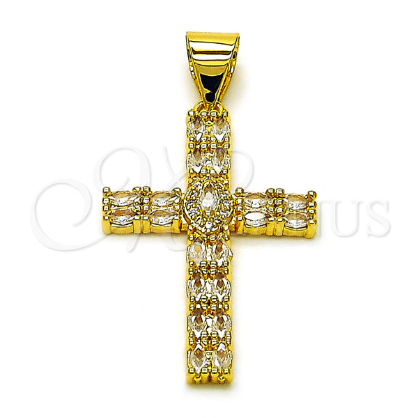 Gold Filled Pendant — Religious Pendant Cross Design with White Cubic Zirconia — main product view — SKU 156813 | Oro Laminado dije — Religious Pendant cruz diseño with blanco Cubic Zirconia — SKU 156813