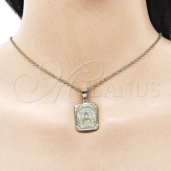 Gold Filled Pendant — Fancy Pendant Initials Design Diamond Cutting 05. — alternate product view — SKU 156819 | Oro Laminado dije — elegante Pendant Initials diseño Diamond Cutting 05. — SKU 156819