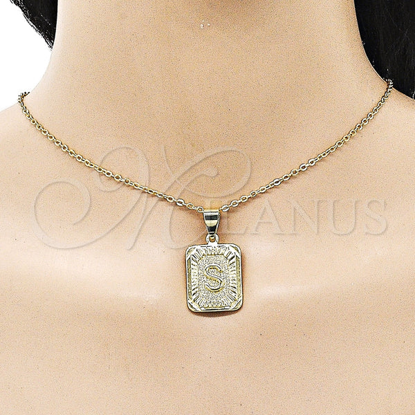 Gold Filled Pendant — Fancy Pendant Initials Design Polished 05. — alternate product view — SKU 156825 | Oro Laminado dije — elegante Pendant Initials diseño pulido 05. — SKU 156825