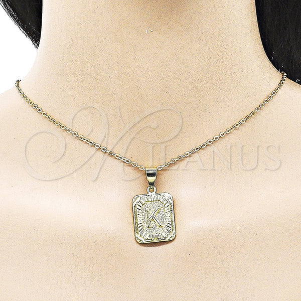 Gold Filled Pendant — Fancy Pendant Initials Design Diamond Cutting 05. — alternate product view — SKU 156826 | Oro Laminado dije — elegante Pendant Initials diseño Diamond Cutting 05. — SKU 156826