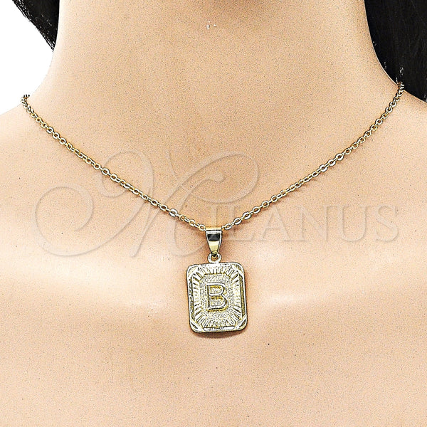 Gold Filled Pendant — Fancy Pendant Initials Design Diamond Cutting 05. — alternate product view — SKU 156828 | Oro Laminado dije — elegante Pendant Initials diseño Diamond Cutting 05. — SKU 156828