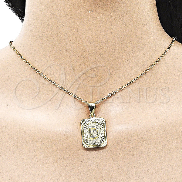 Gold Filled Pendant — Fancy Pendant Initials Design Diamond Cutting 05. — alternate product view — SKU 156829 | Oro Laminado dije — elegante Pendant Initials diseño Diamond Cutting 05. — SKU 156829