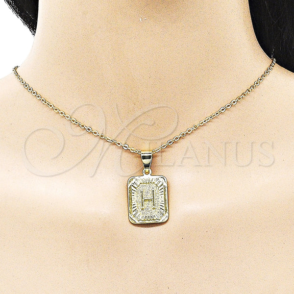 Gold Filled Pendant — Fancy Pendant Initials Design Diamond Cutting 05. — alternate product view — SKU 156831 | Oro Laminado dije — elegante Pendant Initials diseño Diamond Cutting 05. — SKU 156831