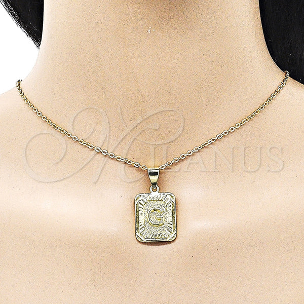 Gold Filled Pendant — Fancy Pendant Initials Design Diamond Cutting 05. — alternate product view — SKU 156832 | Oro Laminado dije — elegante Pendant Initials diseño Diamond Cutting 05. — SKU 156832