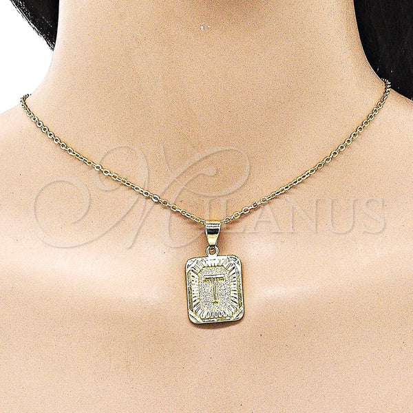 Gold Filled Pendant — Fancy Pendant Initials Design Diamond Cutting 05. — alternate product view — SKU 156833 | Oro Laminado dije — elegante Pendant Initials diseño Diamond Cutting 05. — SKU 156833
